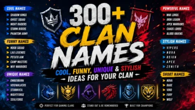 300+ clan names with cool, funny, unique, powerful, stylish, and short gaming name ideas