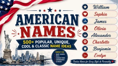 American names with 500+ popular, unique, cool, and classic name ideas